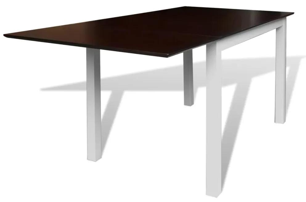 vidaXL Rozťahovací jedálenský stôl 150 cm, masív, hnedo-biely