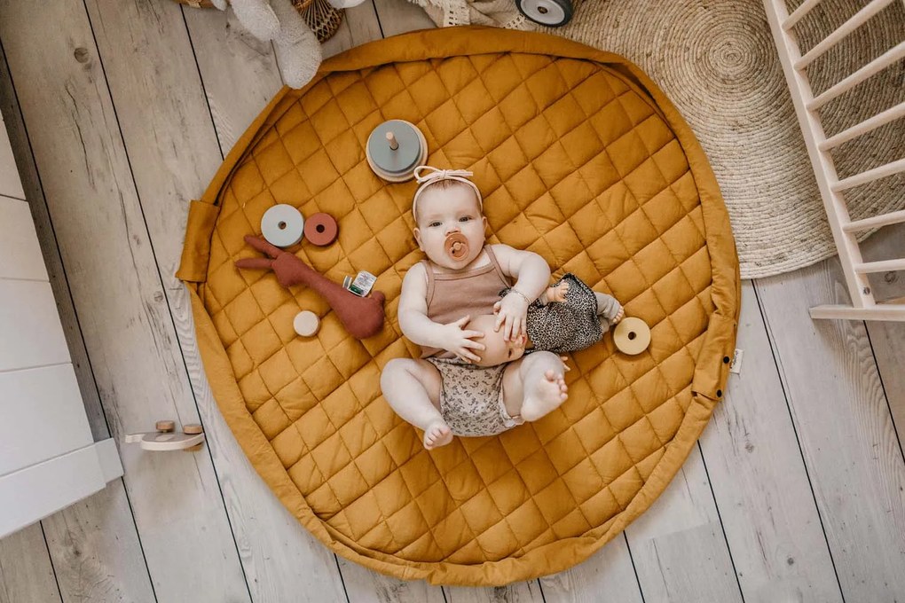 PLAY&GO BABY Organic Hracia podložka / Vak na hračky / Taška - Hořčicová