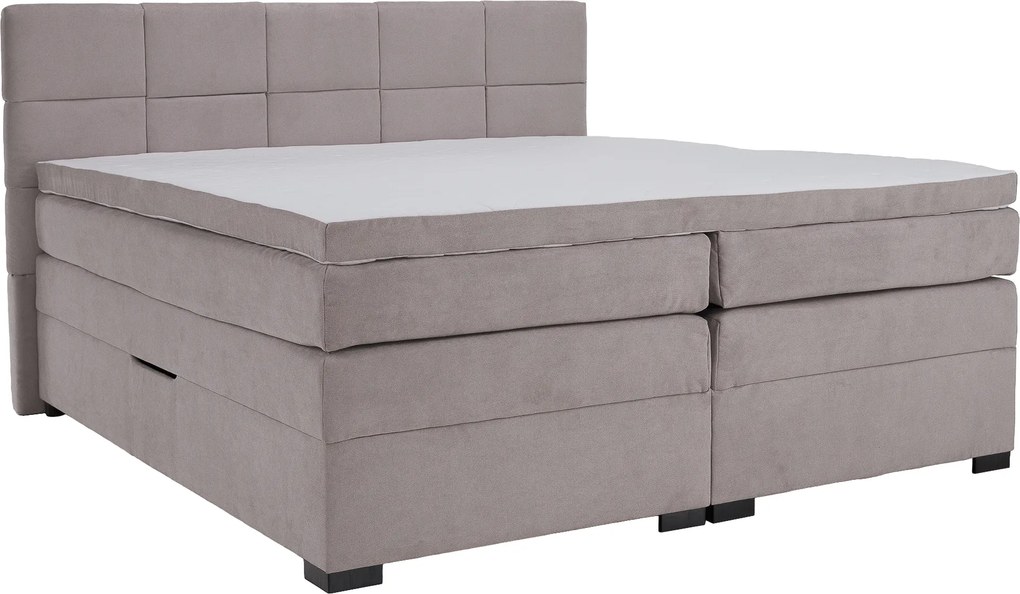 Boxspringová pocketová posteľ, 200x200, sivohnedá Taupe, APRIL