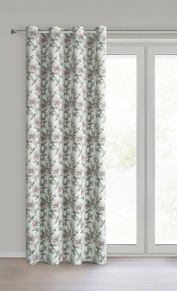 ZÁVES NA KRÚŽKOCH BEVERLY1 140X250 CM KVETY