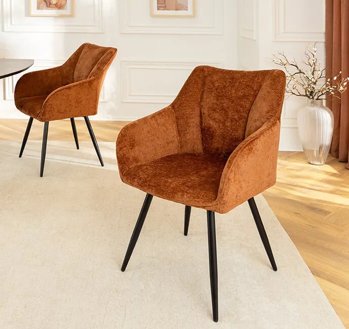 Otočná jedálenská stolička Salerno hrdzavá hnedá ženilka