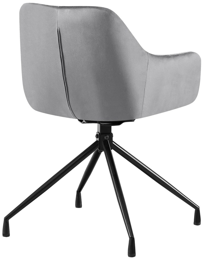 Set 2 jedálenských stoličiek Welby zamat - tmavošedá
