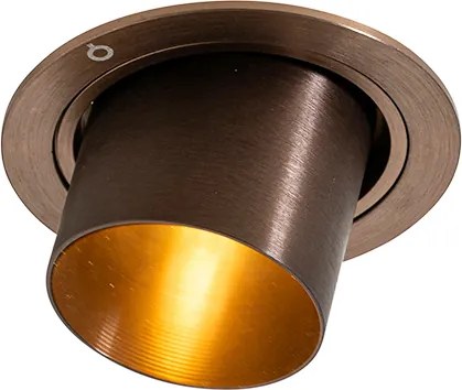 Moderný zapustený reflektor tmavo bronzový okrúhly sklápateľný - Installa