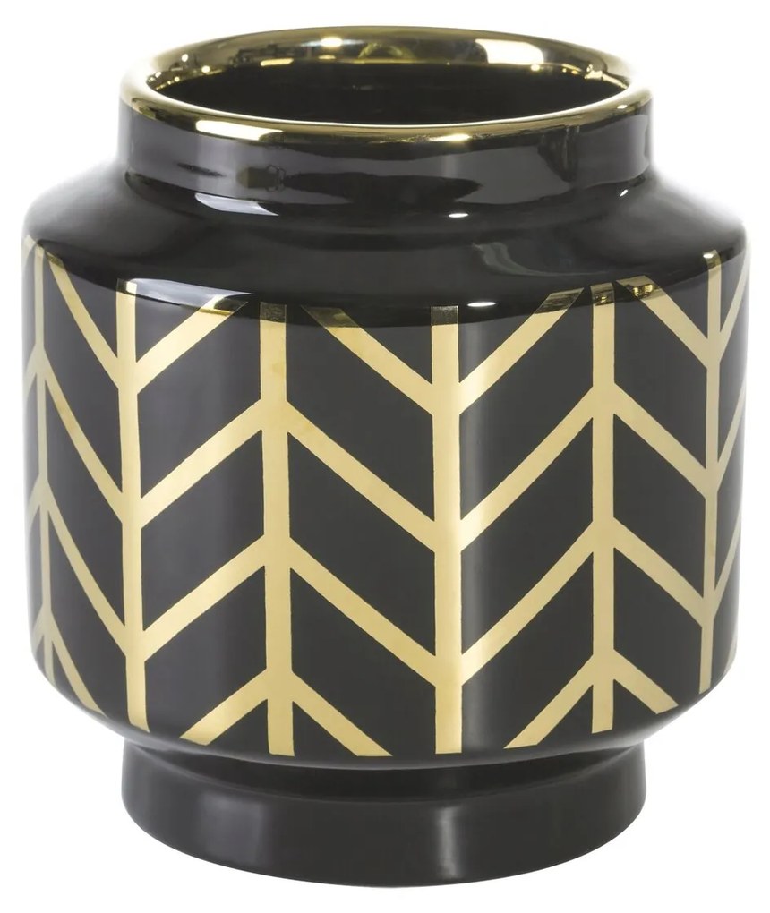 KERAMICKÁ VÁZA EMERA1 (03) (FI) 12X13 CM ČIERNA