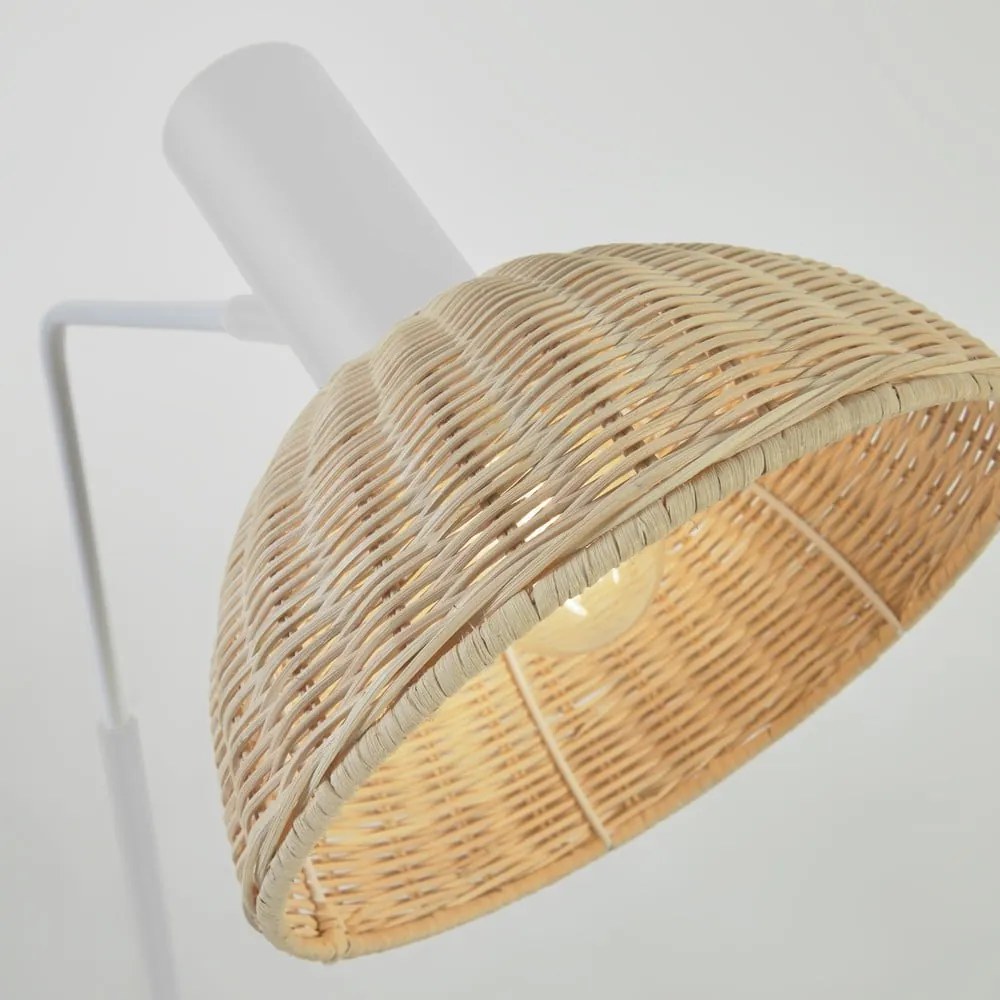 Stojacia lampa v prírodnej farbe s ratanovým tienidlom (výška 157 cm) Damila - Kave Home