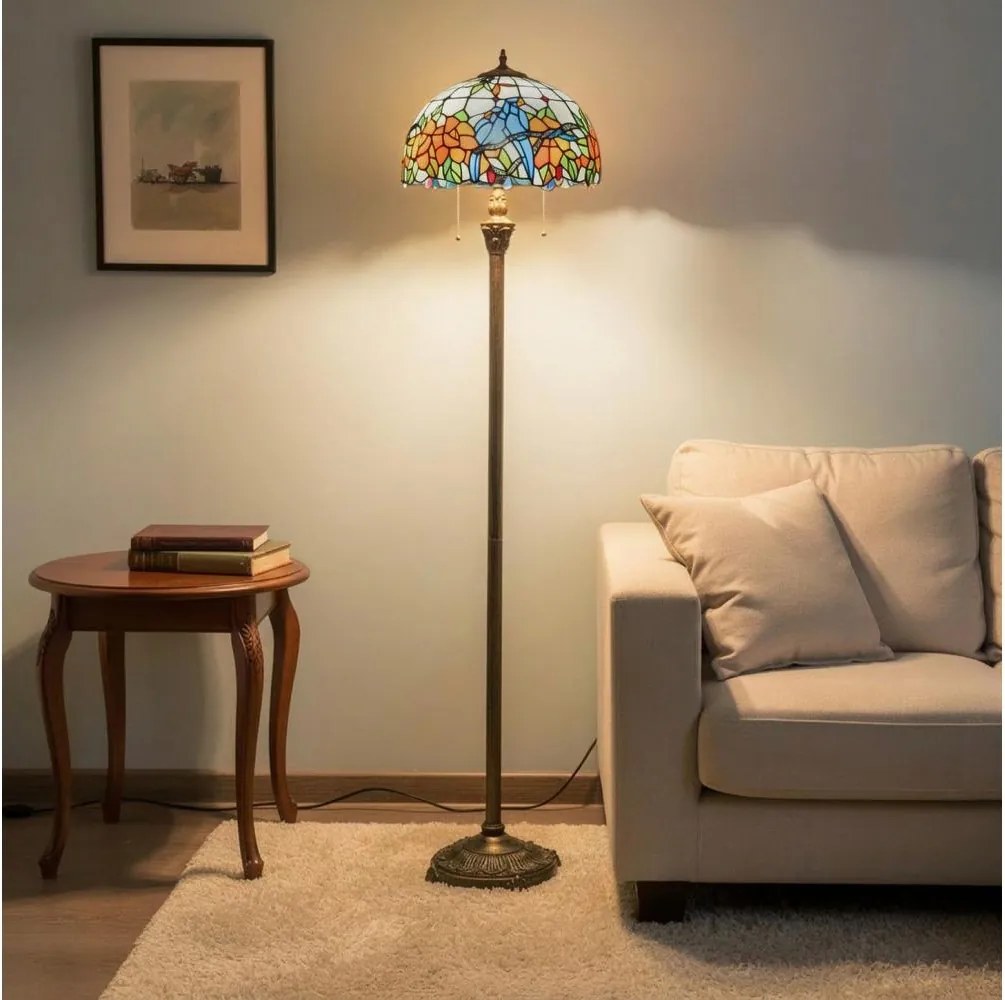 Brilagi - Tiffany vitrážová stojacia lampa JUNGLE 2xE27/60W/230V