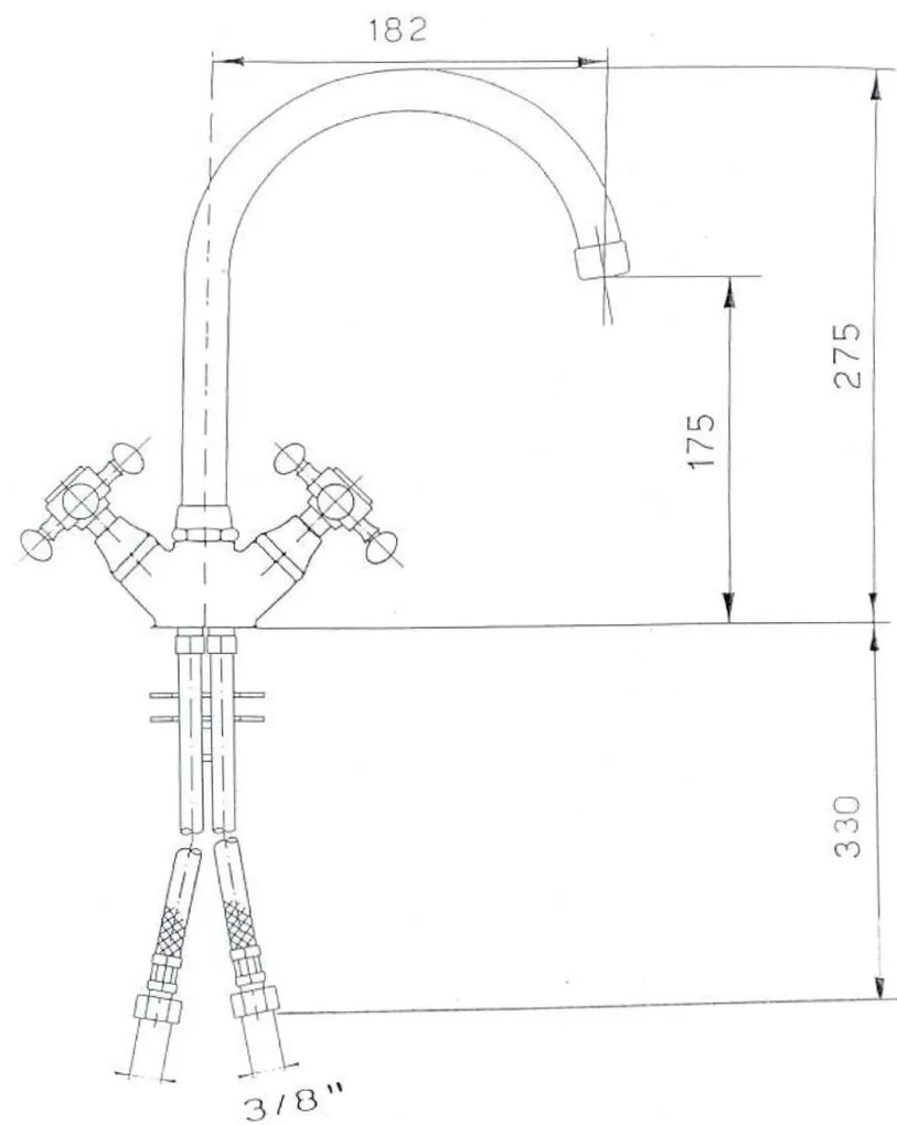 Reitano Rubinetteria Reitano Rubinetteria, ANTEA stojánkova drezová batéria, výška 275mm, bronz, 3096