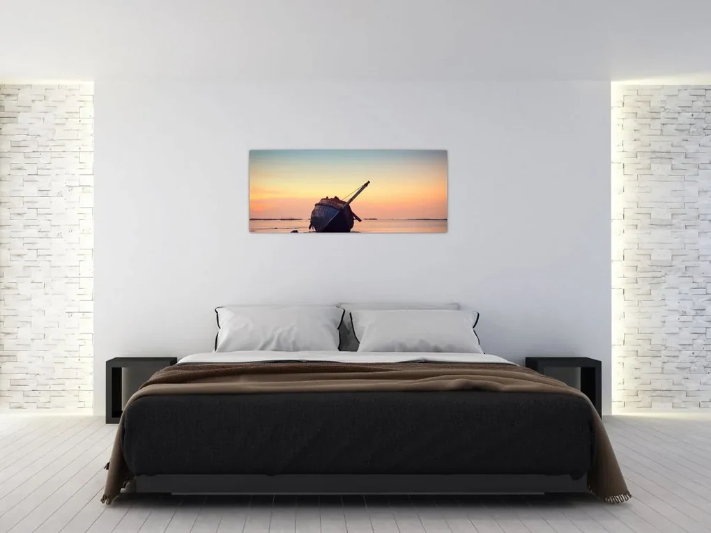 Obraz - Stroskotaná loď (120x50 cm)