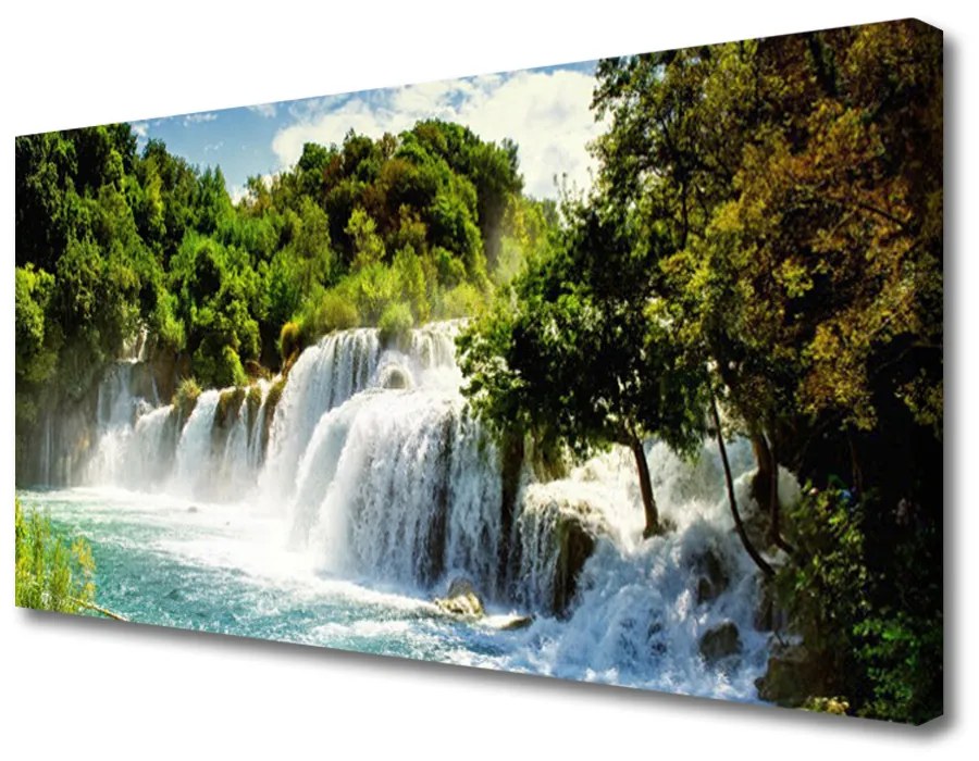 Obraz Canvas Vodopád príroda les 120x60 cm