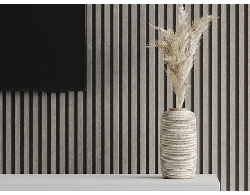 Mexen Lam-B, akustické stenové lamely 275 × 30 cm, HDF doska 4 mm, technická dyha, dub striebristý, S100-275307-3015-007