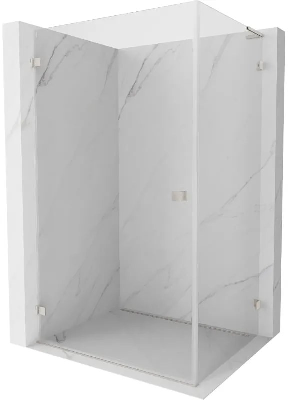 Mexen Lunar-B L sklápací sprchový kút ľavý 85 x 70 cm, číre sklo, brúsená oceľ, 832L-085-070-97-00-L