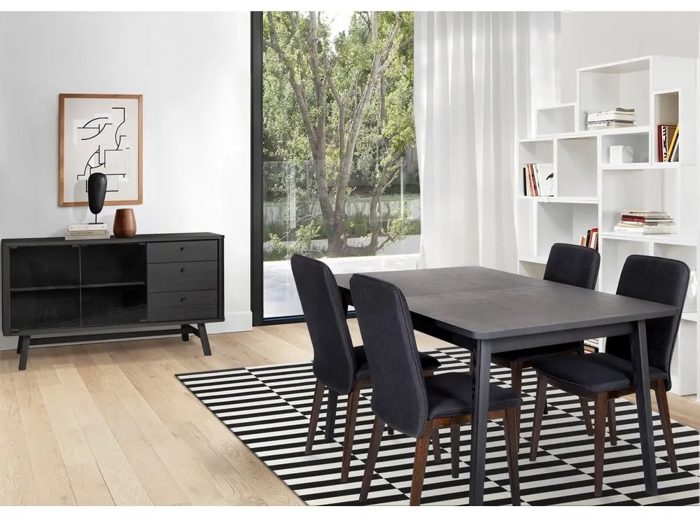 Čierny jedálenský stôl Woodman Skagen