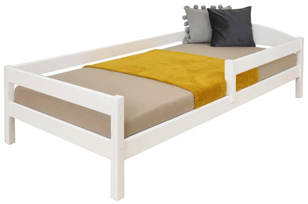 LU Drevená posteľ s bariérou Lipa - biela Rozmer: 160x80