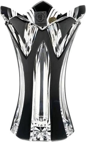 Bohemia Crystal Brúsená váza Lotus 80029/0/76542/155mm - čierna