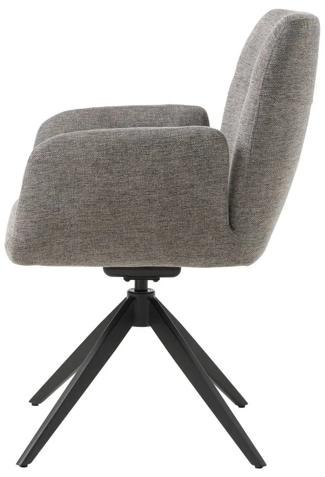 Sivé čalúnené jedálenské kreslo s podrúčkami Roxana – Unique Furniture