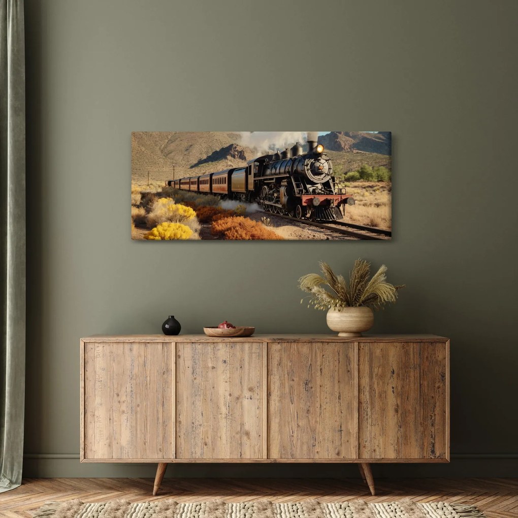 Obraz - Parná lokomotíva (120x50 cm)