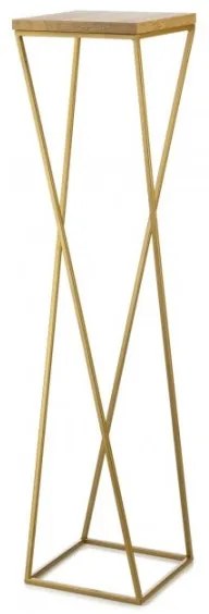 Stojan na kvety LOFT 100x24 cm zlatá/hnedá