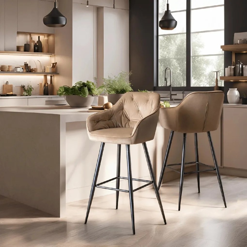 PROXIMA.store - Čalúnené barové kreslo SALEM FARBA: sivá