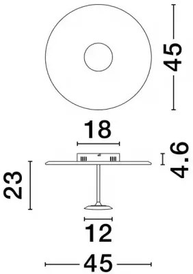 LED stmievateľné biele moderné stropné svietidlo Nima 45
