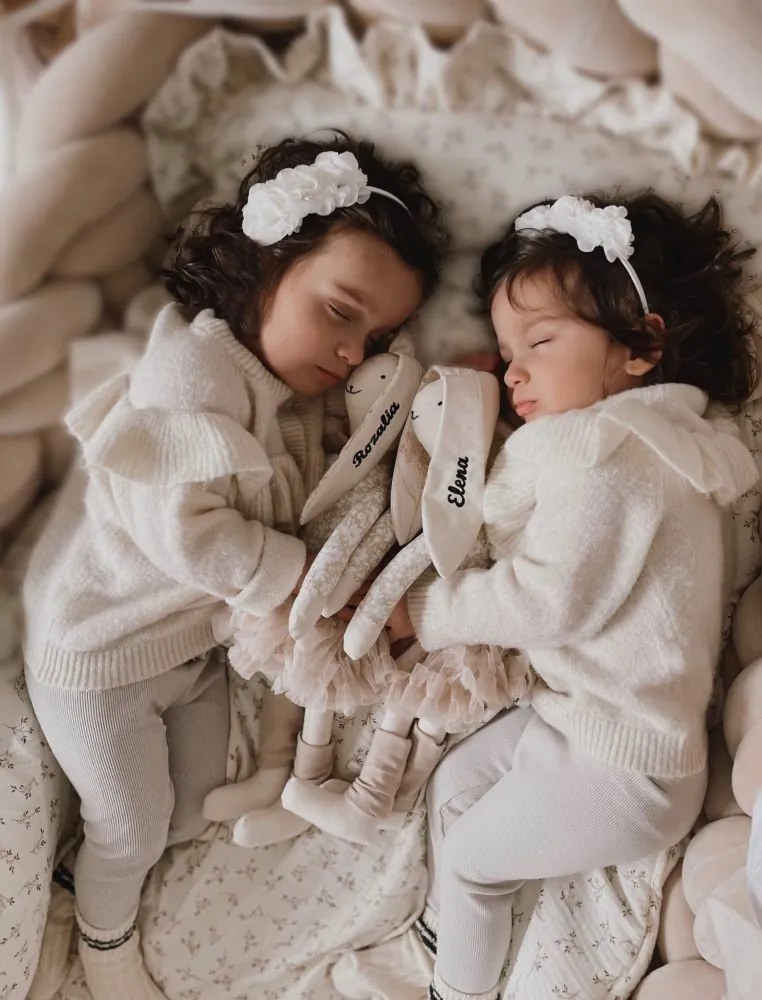 Plyšový zajačik béžový s menom dieťaťa