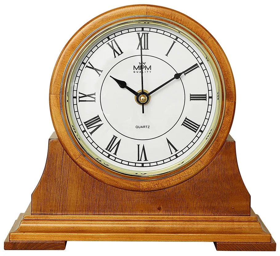 Stolové hodiny MPM 3887.50 – elegantné hodiny 23 cm | Kvalitný doplnok do interiéru