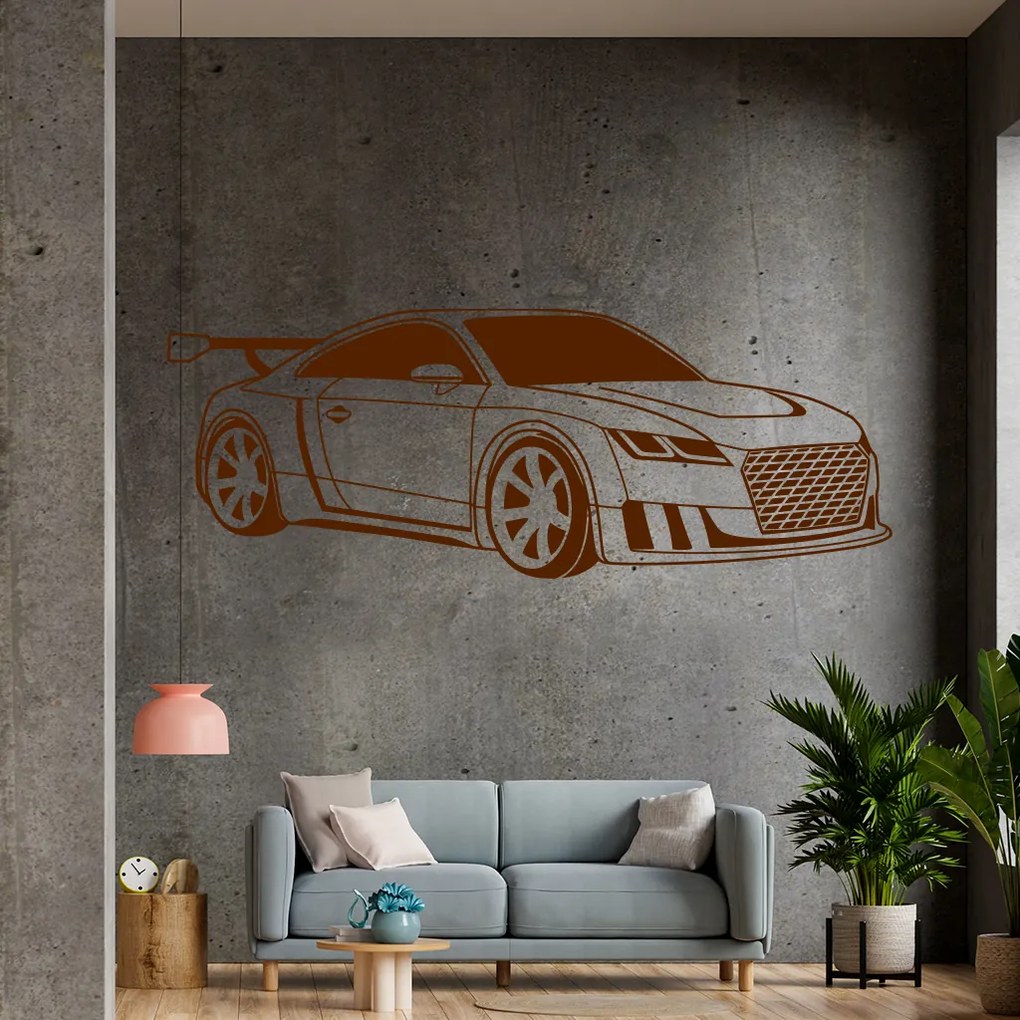 Veselá Stena Samolepka Audi Auto Farba: fialová, Veľkosť: 80 x 32 cm