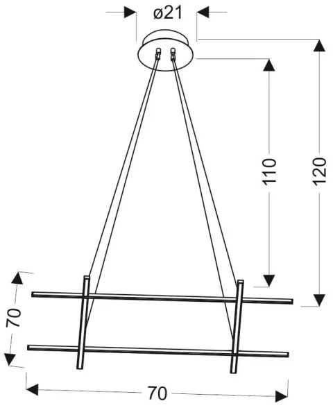 LED Luster na lanku ANDROS LED/40W/230V