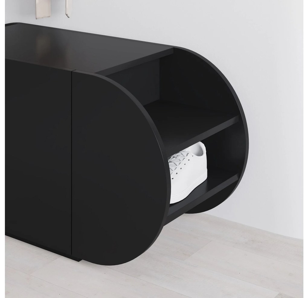 Botník (skrinka na topánky) Pubinu (čierna). Akcia -19%. Vlastná spoľahlivá doprava až k Vám domov. 1094678