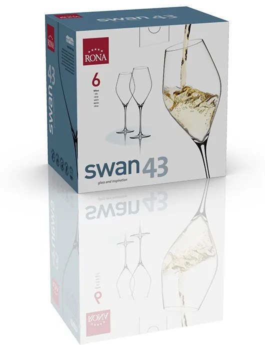 RONA 6 x Pohár na víno SWAN 430ml