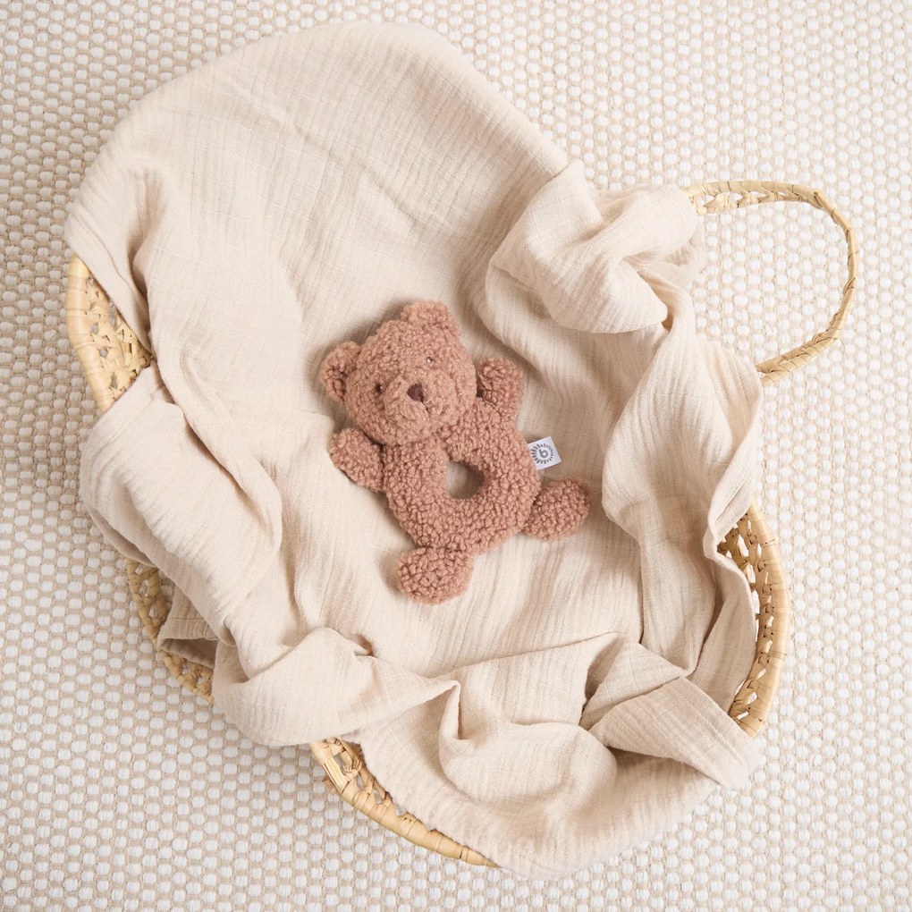 Bieco - Textilná hrkálka - medvedík Mika