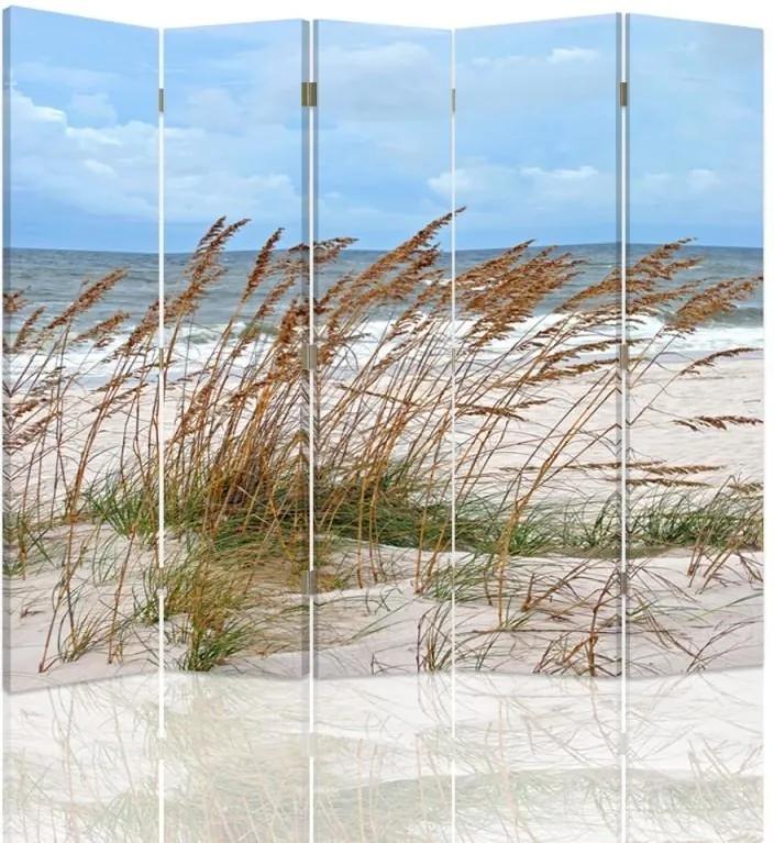 CARO Paraván - Grass By The Sea | päťdielny | obojstranný 180x150 cm