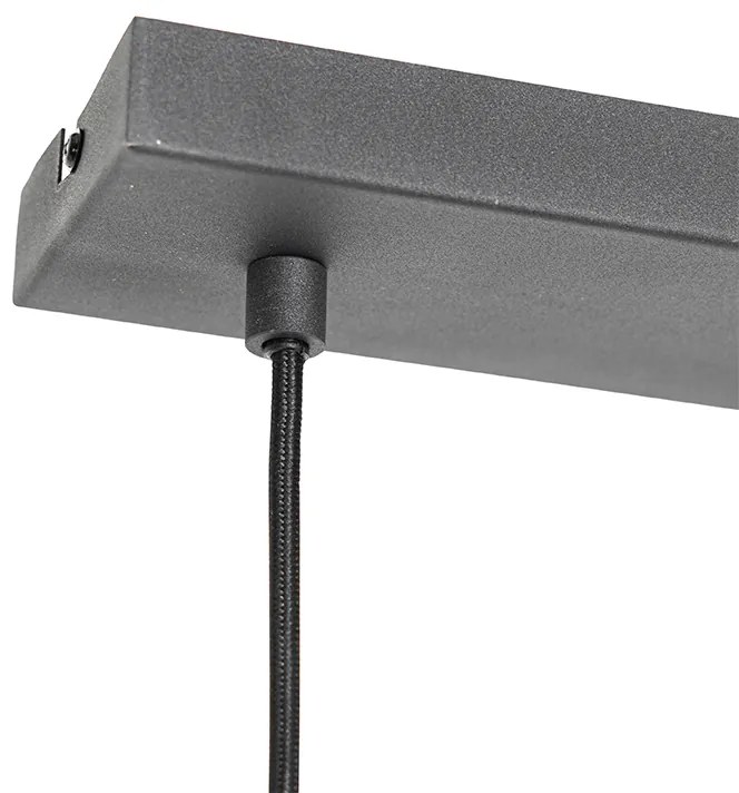 Moderné závesné svietidlo čierne 4-žiarovkové - Saffira