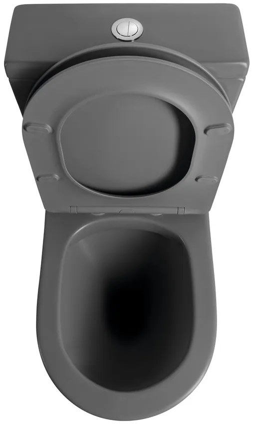 Sapho Sapho, PACO kombi WC, Rimless, spodný/zadný odpad, sivá mat, PC1012WRGR