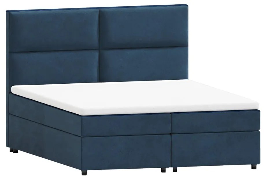 Tmavomodrá boxspring posteľ s úložným priestorom 180x200 cm Rico – Ropez