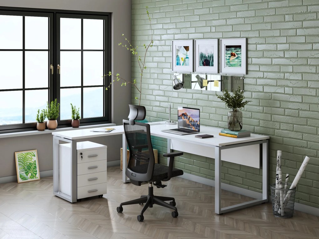 Pojazdný kancelársky kontajner Houseland Prime Pro 02 biely