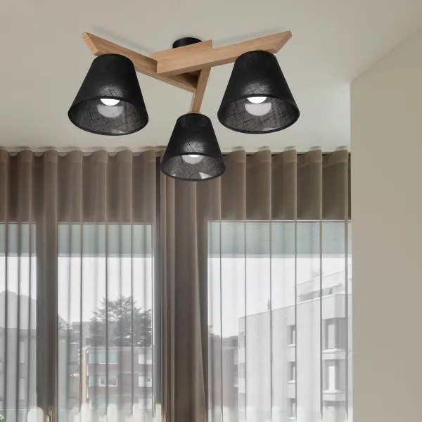Brilagi - LED  Prisadený luster ANTHONY 3xE14/40W/230V dub/čierna