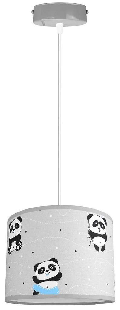 Detské závesné svietidlo Child, 1x textilné tienidlo so vzorom (výber z 5 farieb), (výber z 2 farieb konštrukcie)