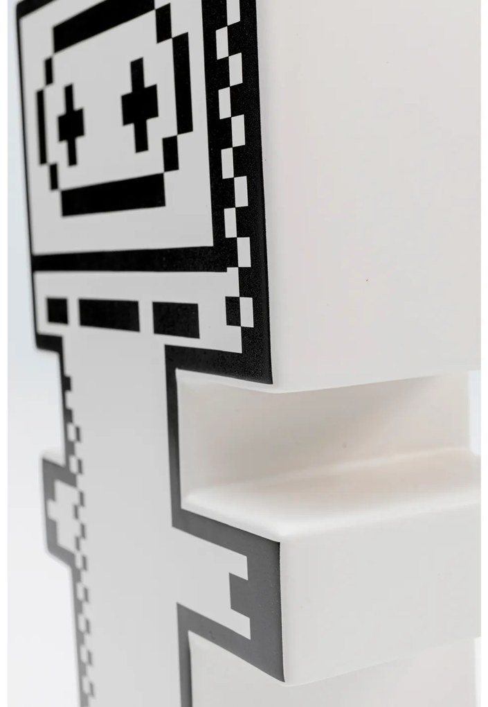 Pixel Robot váza bielo-čierna 24 cm