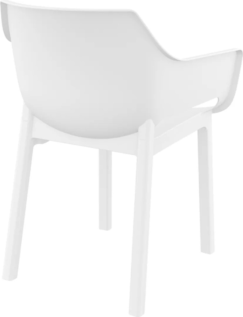 DORA záhradná stolička s podrúčkami white