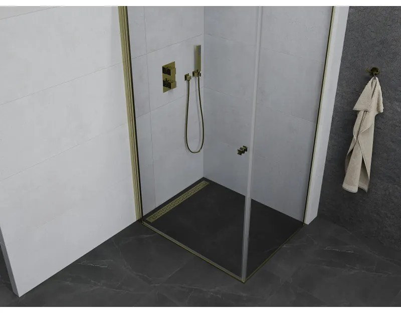 Mexen Pretoria sprchový kút 80x90 cm, zlatý profil, 6mm číre sklo, 852-080-090-50-00