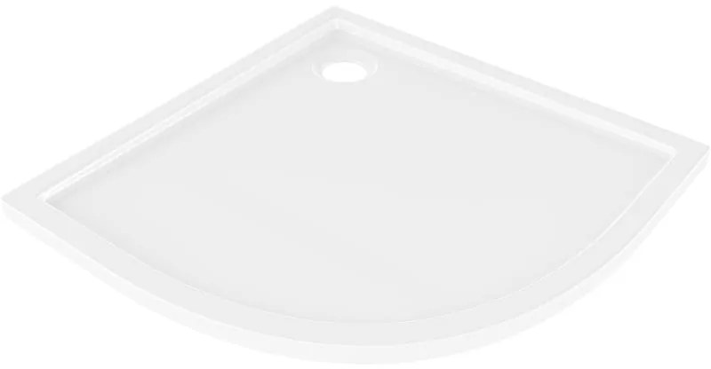 Mexen Flow, štvrťkruhová sprchová vanička slim 80 x 80 cm, biela lesklá, 46Q108080