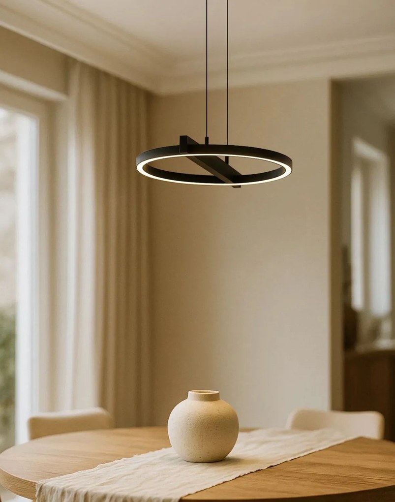 Moderná závesná LED lampa čierna Tivoli K-8230