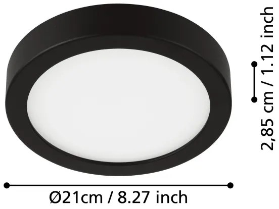 Eglo 900644 - LED stropné svietidlo do kúpeľne FUEVA LED/17W/230V IP44 čierne