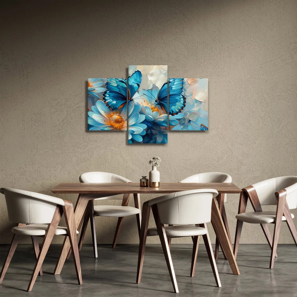 Obraz - Modrí motýle (90x60 cm)