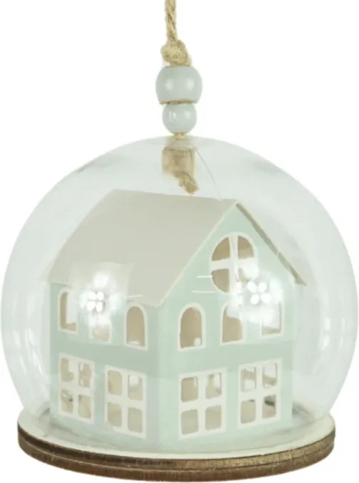 Vianočná ozdoba TINNY HOUSE 8 cm, svetlozelená