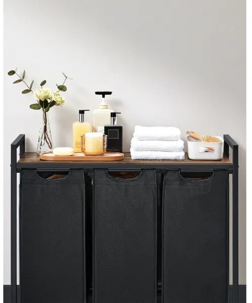 Kôš na bielizeň REX hnedá/čierna