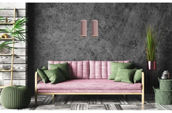 Luster na lanku AVALO 2xE27/60W/230V ružová/medená