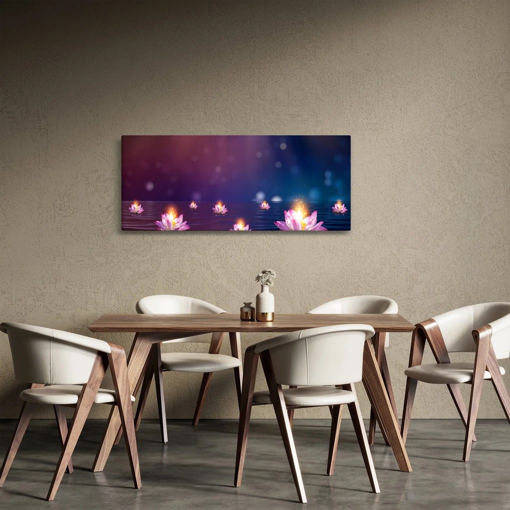Obraz - Čarovné lekná (120x50 cm)