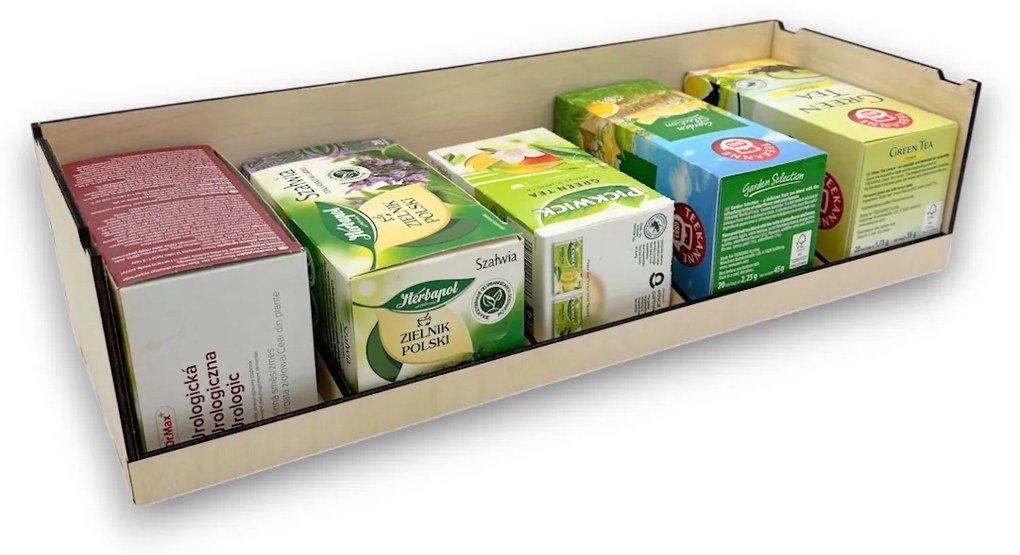 usporadejto.cz Stohovateľný organizér na čajové vrecúška aj krabičky, 5 variabilných priehradiek VASKY Cenové rozpätie: cena za 1ks