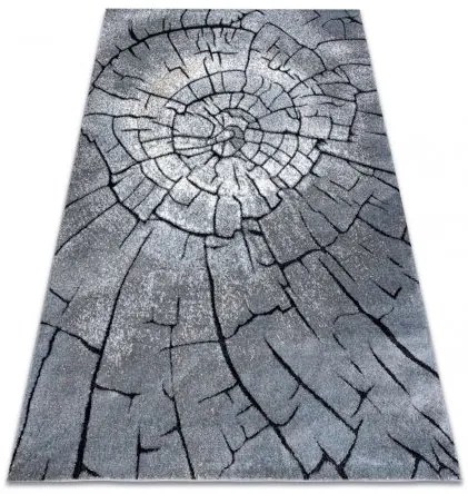 Moderný koberec COZY 8875 Wood, kmeň stromu - Štrukturálny, dve vrstvy rúna sivá / modrá Veľkosť: 240x330 cm